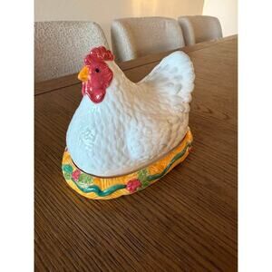 Vintage Cumberland Twelve Days of Christmas Hen Butter Dish